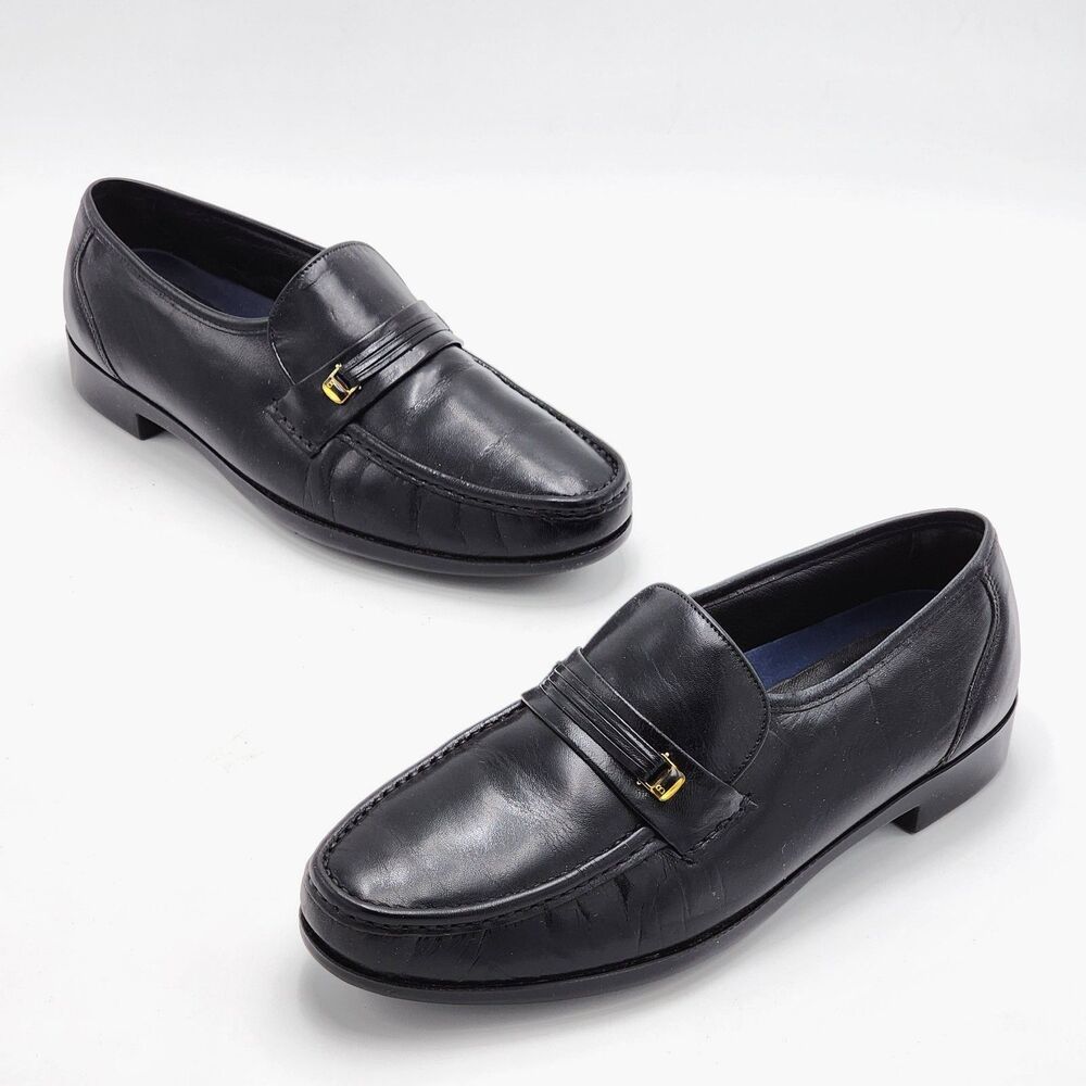 Bostonian Prescott Leather Loafers Slip On Comfort Shoes Black Men's Size 10.5